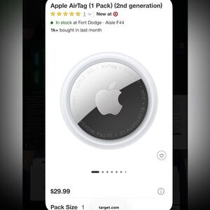 Apple AirTag in White and Silver Finish